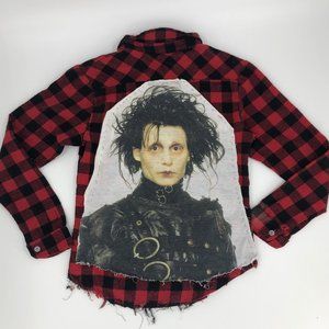 Vintage Edward Scissor Hands Red/Black Flannel Top
